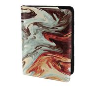 HKHLHLH Marble Mixed Brown Printing 5.5 Inch Passport Holder Case with Document Credit Card Organizer for Travel