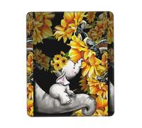 HKHLHLH Mother And Baby Elephant Sunflowers Mouse Pad With Stitched Edge, Computer Mouse Mat With Non-Slip Rubber Base, Mouse Pads For Laptop