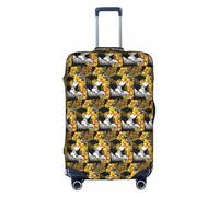 HKHLHLH Mother and Baby Elephant Sunflowers Printing Elastic Suitcase Cover with Print Side Invisible Zippers Protects Luggage from Dust Scratches