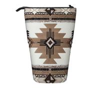 HKHLHLH Native American Pencil Case Standing Pen Holder Telescopic Pouch Pop Up Cosmetics Bag,for Girls Boys Students
