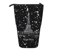 HKHLHLH Night Paris Eiffel Tower Pencil Case Standing Pen Holder Telescopic Pouch Pop Up Cosmetics Bag,for Girls Boys Students