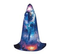 HKHLHLH Olphins In Space Witch Vampire Wizard Costume Hooded Cape For Teens Masquerade Ball Halloween Party Cosplay