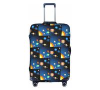 HKHLHLH Outer Space Solar System Printing Elastic Suitcase Cover with Print Side Invisible Zippers Protects Luggage from Dust Scratches
