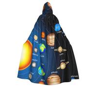 HKHLHLH Outer Space Solar System Unisex Hooded Cloak Long Cape For Halloween Cloak Costumes Hooded Cape Masquerade Dress Up
