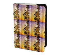 HKHLHLH Piano Violin Music Notes Printing 5.5 Inch Passport Holder Case with Document Credit Card Organizer for Travel