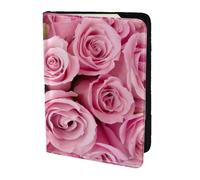 HKHLHLH Pink Rose Printing 5.5 Inch Passport Holder Case with Document Credit Card Organizer for Travel
