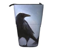 HKHLHLH Ravens Pencil Case Standing Pen Holder Telescopic Pouch Pop Up Cosmetics Bag,for Girls Boys Students