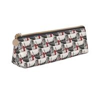 HKHLHLH Red Phone Booth London Street Printing Pupil Leather Case Zipper Pen Holder Practical Pencil Pouch for Kids for School Office