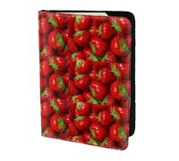 HKHLHLH Red Strawberry Fruit Printing 5.5 Inch Passport Holder Case with Document Credit Card Organizer for Travel