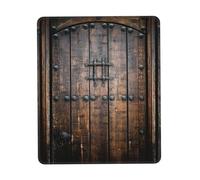 HKHLHLH Rustic Stall Wooden Door Mouse Pad With Stitched Edge, Computer Mouse Mat With Non-Slip Rubber Base, Mouse Pads For Laptop