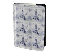 HKHLHLH Sail Boat Nautical Compass Printing 5.5 Inch Passport Holder Case with Document Credit Card Organizer for Travel
