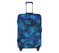 HKHLHLH Sea Turtle-Blue Printing Elastic Suitcase Cover with Print Side Invisible Zippers Protects Luggage from Dust Scratches
