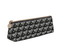 HKHLHLH South Africa Rhino Printing Pupil Leather Case Zipper Pen Holder Practical Pencil Pouch for Kids for School Office