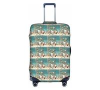 HKHLHLH Starfish Seashell Beach Printing Elastic Suitcase Cover with Print Side Invisible Zippers Protects Luggage from Dust Scratches
