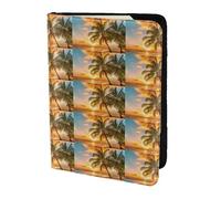 HKHLHLH Tropical Beach Palm Tree Sunset Printing 5.5 Inch Passport Holder Case with Document Credit Card Organizer for Travel