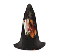 HKHLHLH Violin Sheet Music Witch Vampire Wizard Costume Hooded Cape For Teens Masquerade Ball Halloween Party Cosplay