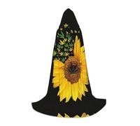HKHLHLH Weed With Sunflower Witch Vampire Wizard Costume Hooded Cape For Teens Masquerade Ball Halloween Party Cosplay