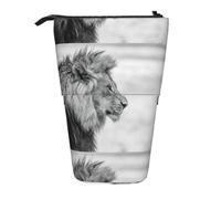 HKHLHLH Wildlife Lion Pencil Case Standing Pen Holder Telescopic Pouch Pop Up Cosmetics Bag,for Girls Boys Students