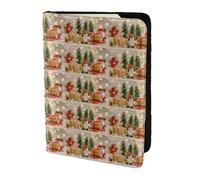 HKHLHLH Xmas Tree Ball Stars Printing 5.5 Inch Passport Holder Case with Document Credit Card Organizer for Travel