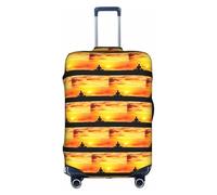 HKHLHLH Yoga Meditation Printing Elastic Suitcase Cover with Print Side Invisible Zippers Protects Luggage from Dust Scratches