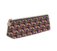 HKHLHLH Zen Stone Printing Pupil Leather Case Zipper Pen Holder Practical Pencil Pouch for Kids for School Office