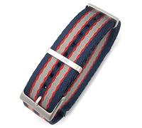 HKIDKK 20mm 21mm Nylon Nato WatchBand Special For Omega watch Seamaster 007 Commander James Bond Soft Canvas Fabric Strap (Color : 007 blue red, Size : 20mm)