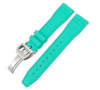HKIDKK 22mm Soft Fluororubber FKM Watchbands 21mm 20mm For IWC Big Pilot Portofino Natural Rubber Watch Strap Tools(Light Green Square,20mm)