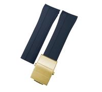 HKIDKK Silicone Rubber Watchband 21mm 22mm Replacement For MIDO M026 Ocean Star HydroConquest Waterproof Sport Watch Strap(Blue golden,22mm)