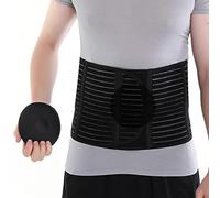 HKJD Abdominal Binder with 2pcs Different Hardness Compression Pad, Hernia Belt For Women and Men, Abdominal Hernia Binder for Belly Button Navel Hernia Support, Helps Relieve Pain(S-M), Black