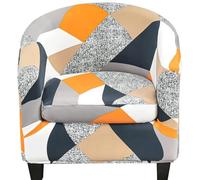 HKJGNH 2 Pieces Tub Chair Cover, High Stretch Club Chair Slipcovers For Armchairs, Single Seater Sofa With Cushion Cover. Sofa Couch Cover For Living Room Office Reception(U11)