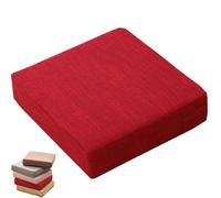 HKJGNH Seat Cushions for Outdoor/Indoor Chair 25/30/35/40/45/50/60cm, Square Garden Chairs Pad 45D High-Density Foam, Anti-Slip, Washable Cover- Patio, Dining, Sofa & Bench(Red,56x56x5cm)