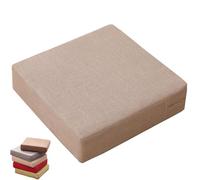 HKJGNH Seat Cushions for Outdoor/Indoor Chair 25/30/35/40/45/50/60cm, Square Garden Chairs Pad 45D High-Density Foam, Anti-Slip, Washable Cover- Patio, Dining, Sofa & Bench(Beige,30x30x5cm)
