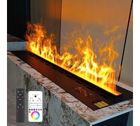 hKjPlvf 3D Water Vapor Fireplace, Remote APP Control, Touch Screen, Recessed Fireplace Humidifier with Multiple Colors and Realistic Atomized Flame, Automatic Water Filling 200cm/78.74in