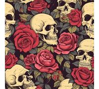 HKLIOPU 5D Diamond Painting Kits for Adults Beginners, Full Round Drill Red Roses and Skull Canvas Art for Home Wall Decor, Relaxation Stress Relief Gift for Women Mom 11.8x11.8inches