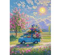 HKLIOPU Cross Stitch Kit for Adults - Theme,Returning with a Full Load - All Materials Included,11CT Printed Cross Stitch Kit with Instructions,Gift for Mum, Her 40x50cm (LZ137)