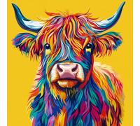 HKLIOPU Highland Cow Diamond Art Kits Adults,5D Diamond Painting Kits Full Square Drill Gem Art Kits DIY Kids and Crafts Home Decor 12x12inch