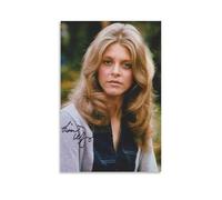 HKLOPUY Beauty Women Lindsay Wagner Signed Poster Decorative Painting Canvas Wall Posters And Art Picture Print Modern Family Bedroom Decor Posters 08x12inch(20x30cm)