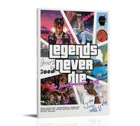 HKLOPUY Juice WRLD Art Legends Never Die Poster Decorative Canvas Wall Art Print Modern Bedroom Decor 08x12inch(20x30cm)