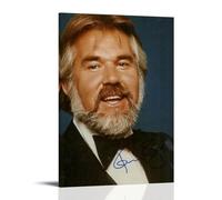 HKLOPUY Musician Kenny Rogers Signed Poster Decorative Painting Canvas Wall Posters And Art Picture Print Modern Family Bedroom Decor Posters 12x18inch(30x45cm)
