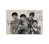 HKLOPUY The Beatles Signed Retro Poster Decorative Painting Canvas Wall Posters And Art Picture Print Modern Family Bedroom Decor Posters 08x12inch(20x30cm)