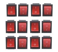 Hklshyd 16A/250VAC 20A/125VAC Red Indicator Light 4 Pin ON/Off DPST Rocker Switch 12 Pcs