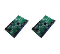 Hklshyd 2X Expansion Card 1 to 5 Port SATA3.0 Controller Card Motherboard Port Multiplier Riser Card HUB Adapter
