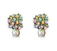 Hklshyd 2X Paper -Up Cards, Easter Egg Tree, Life Sized Forever Flower Bouquet 3D Popup Greeting Cards with Blank Note Card