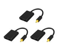 Hklshyd 3X Digital SPDIF Optical Audio Splitter 2 Way Toslink Splitter Adapter 1 Input 2 Output SPDIF Optical Cable Splitter Hub