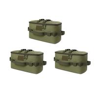 Hklshyd 3X Outdoor Camping Storage Bag Gas Stove Canister Pot Carry Bag Picnic Bag Cookware Utensils Organizer Green