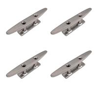 Hklshyd 4X 316 Stainless Steel Polished Combo Mooring Cleat 2 Hole Hardware Boat Cleats for Marine Boat Deck Rope Tie Yacht