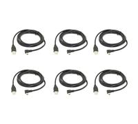 Hklshyd 6pcs 1.8m Mini USB B Type 5pin Male 90 Degree Left Angled to USB 2.0 Male Data Cable Black Color