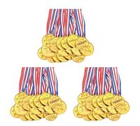 Hklshyd 90 Pack Gold Plastic Winner Medals Award Medals for Kids - Perfect for Sports, Competition and Party Favors
