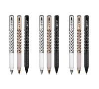 Hklshyd 9X Geometric Metal Crinkle Pen Fidget, Stress Relief Metal Shape Shifting Switchpen, 0.5mm, Multicolor