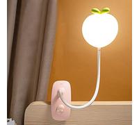 HKLY LED Clamp Lamp, Reading Light 5 Dimmable Brightness 3 Color Modes, USB Rechargeable Children Night Light 360° Flexible Bedside Table Lamp Adjustable Desk Lamp for Study Work,Pink